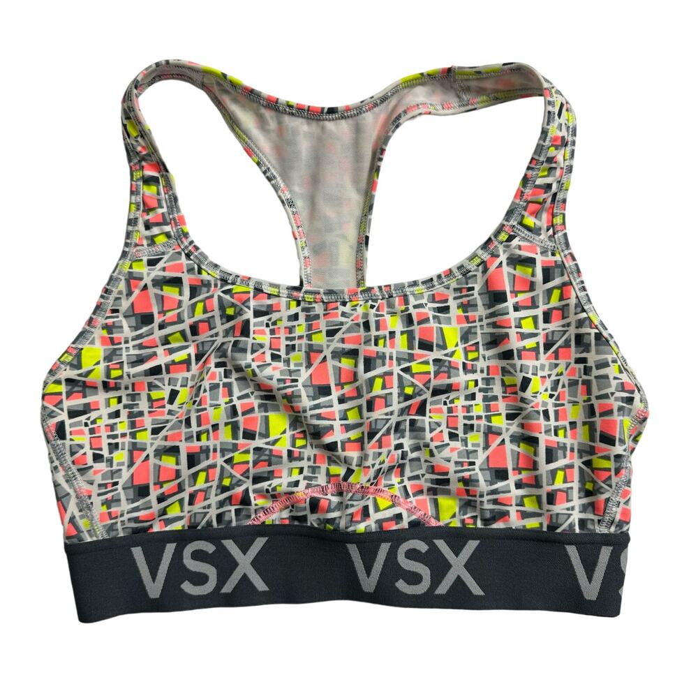 Victoria’s Secret Sport VSX The Player Sports Bra Size Medium Geometric Print